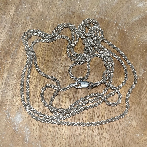 40" 925 Sterling Silver Rope Long Necklace - Picture 5 of 10